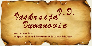 Vaskrsija Dumanović vizit kartica